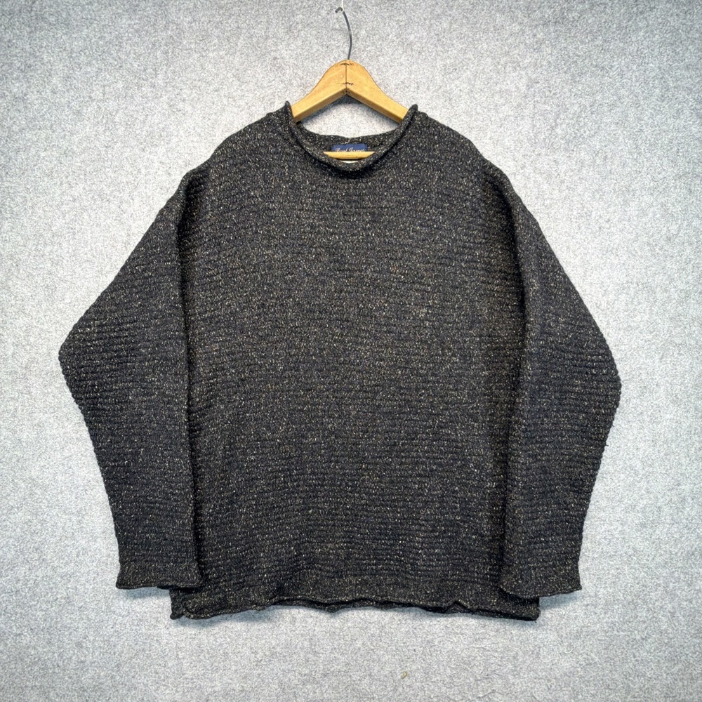 Paul James Made in England Wool Silk Pull Over Roll Neck Sweater Oversized L